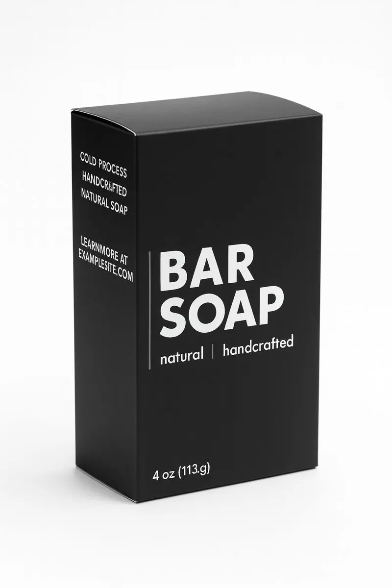 Premium Soap Box Solutions: Half Soap Boxes & Kraft Soap Boxes 1 matte black soap packaging box for bar soap