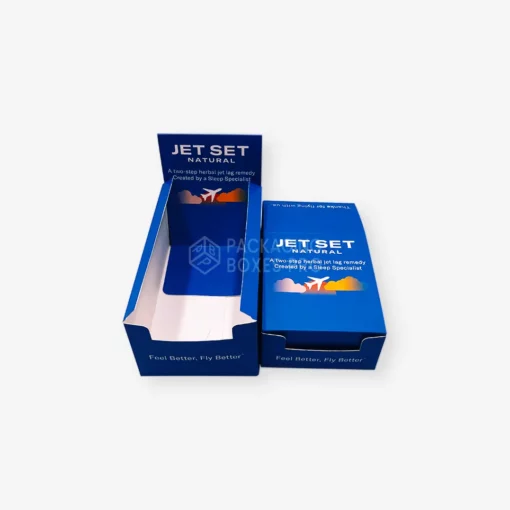 counter top display box printed with blue ink