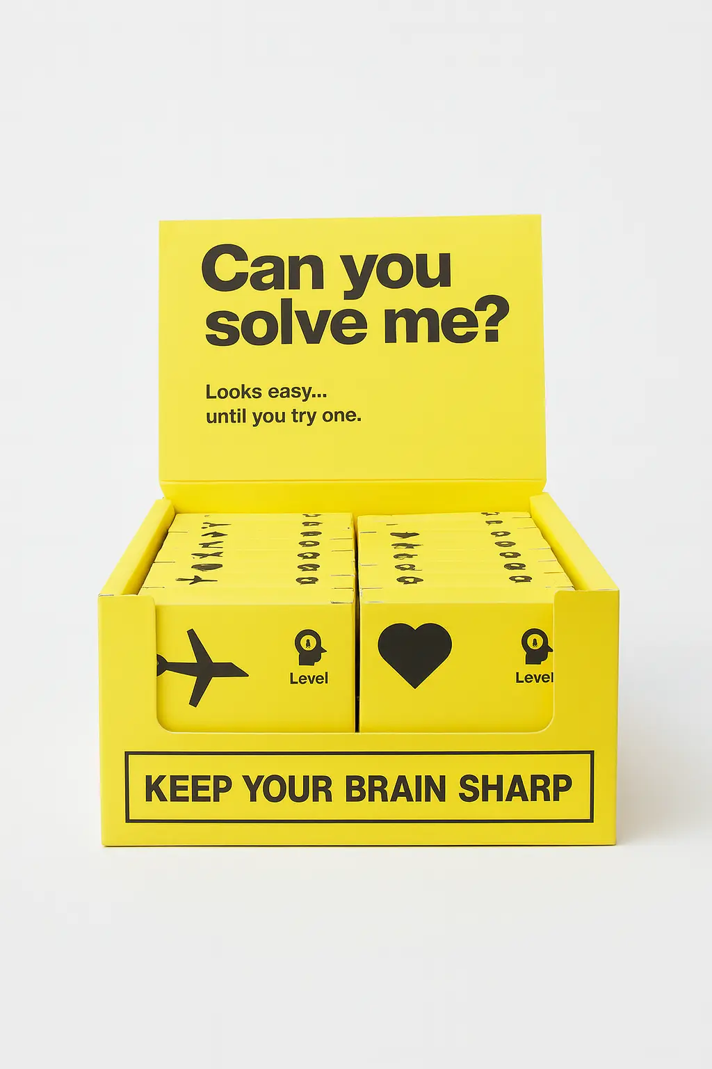 Custom Counter Display Boxes Packaging 3 yellow display box for card game