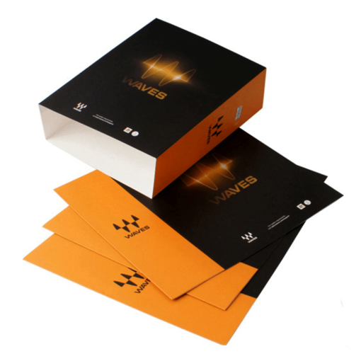 custom packaging sleeves in black and orange color printing
