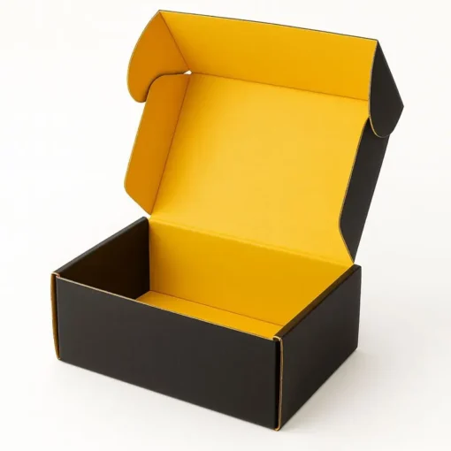Custom Cardboard Boxes | Personalized & Durable 7 black and mustard cardboard box in custom size