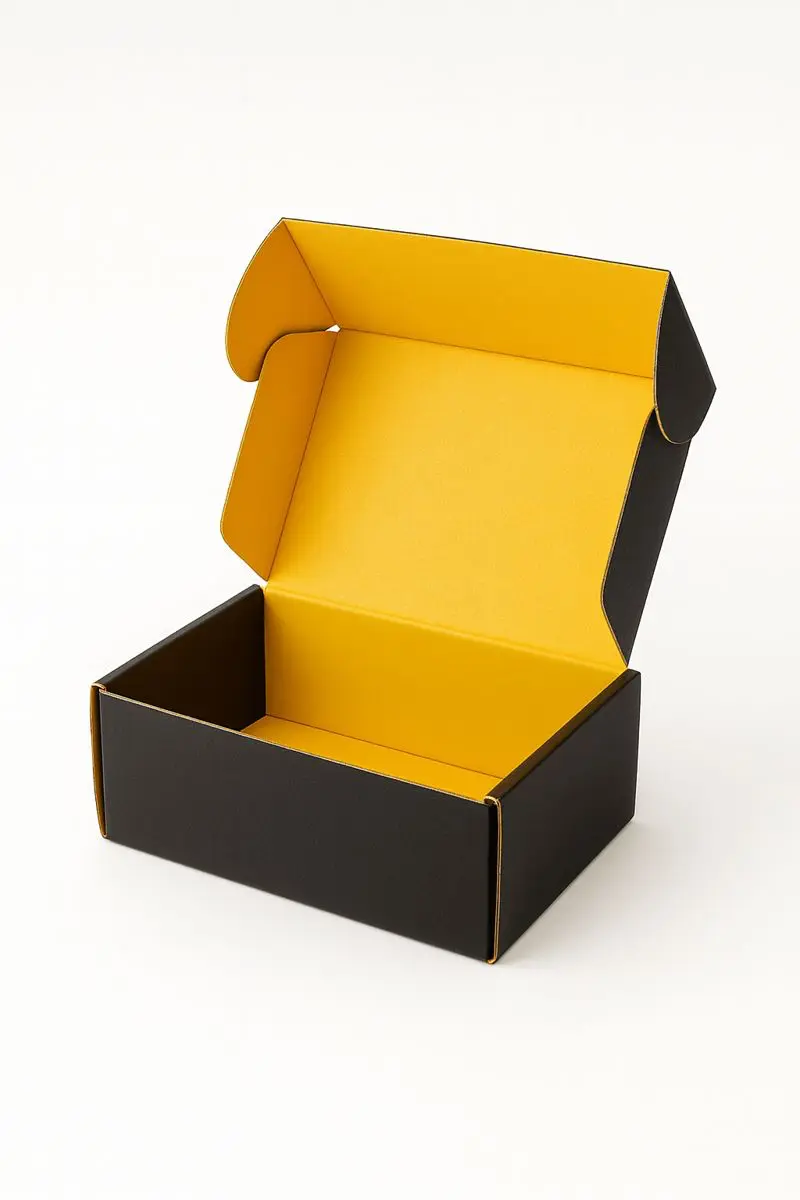 Custom Cardboard Boxes | Personalized & Durable 4 black and mustard cardboard box in custom size