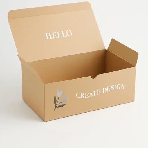 kraft material box in tuck top style