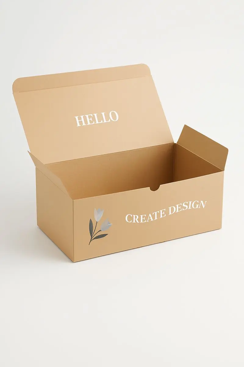 Custom Printed Kraft Boxes Packaging 1 kraft material box in tuck top style