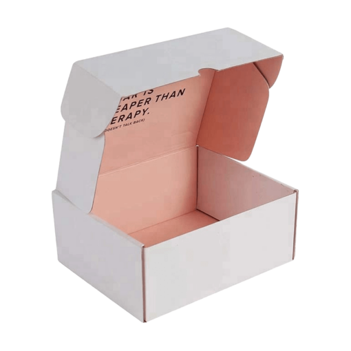 custom white mailer box with inside printing