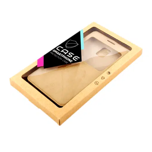 kraft box for phone accessories with see through window