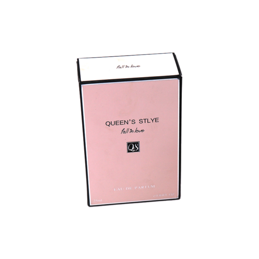 pink perfume bottle box with black borders