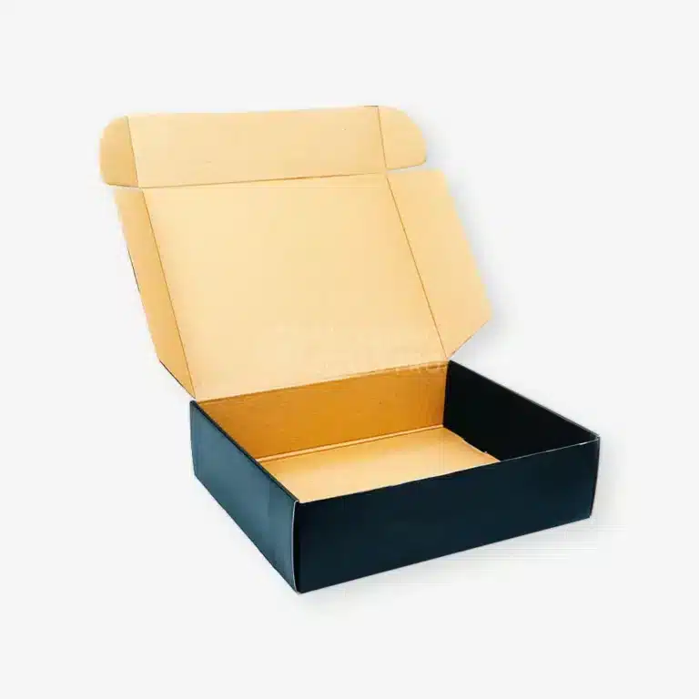 plain black corrugated mailer box