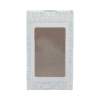 white folding carton with a see through window
