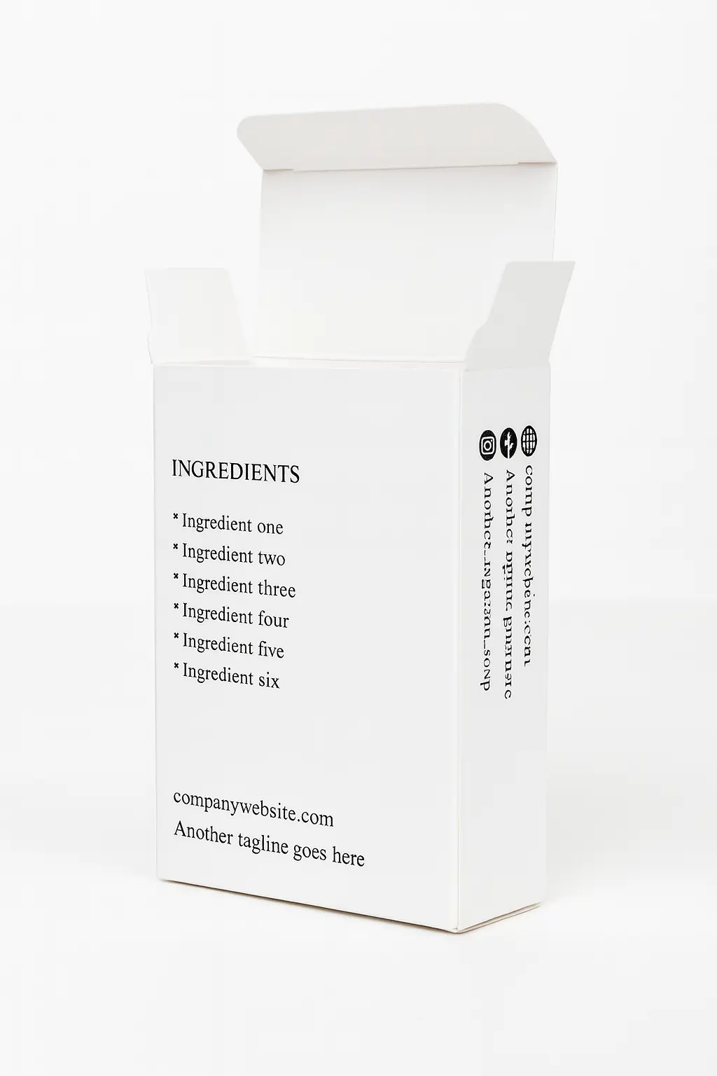 Premium Soap Box Solutions: Half Soap Boxes & Kraft Soap Boxes 3 white soap packaging box ingredient panel view