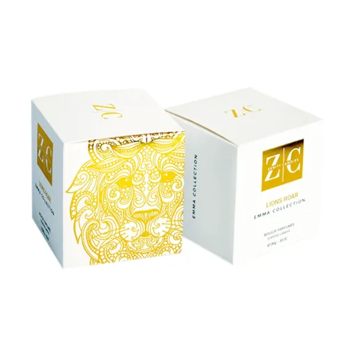 white square packaging box with gold hot stamping