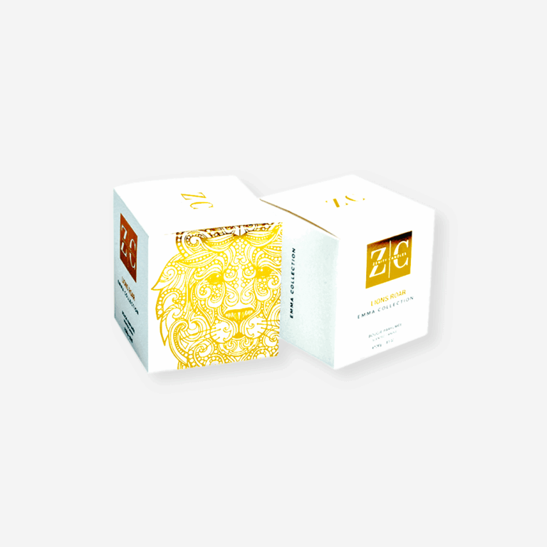 white square packaging box with gold hot stamping