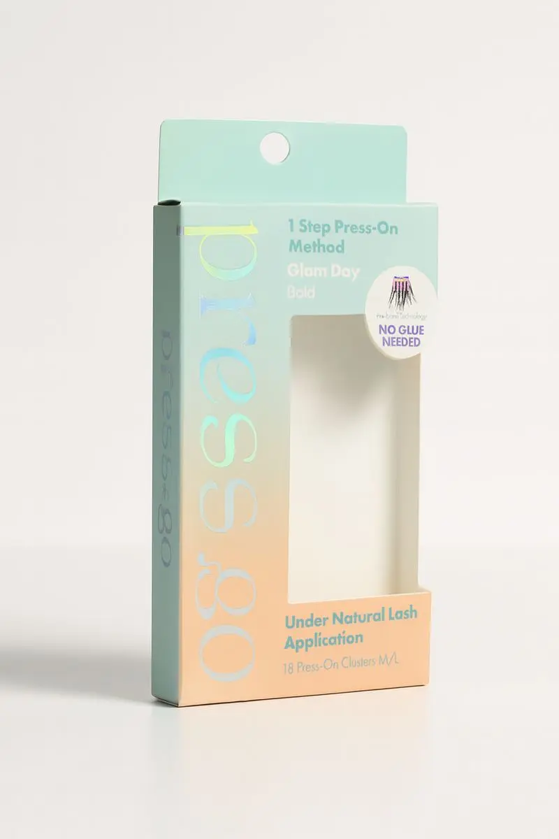 Hang Tab Packaging Boxes 4 hang tab box with foil printing and window