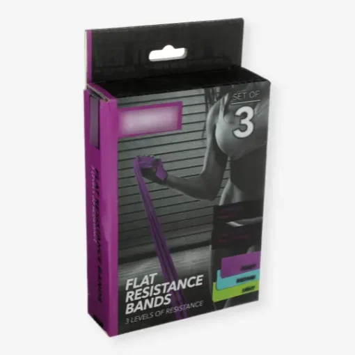 Printed hang tab boxes for fitness bands, featuring bold graphics and retail display hang tab.