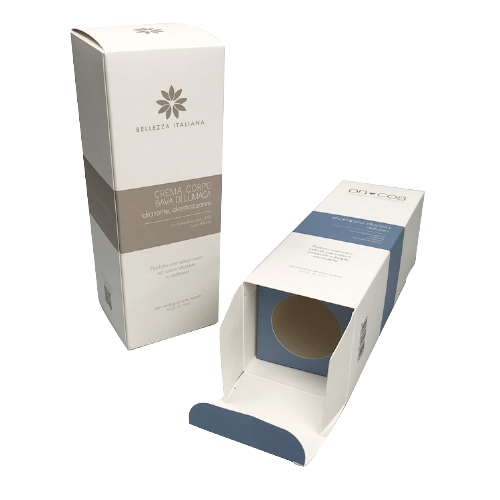 cosmetic serum bottle box with interior construction
