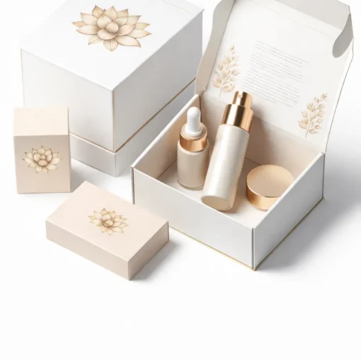 white and golden cosmetic boxes
