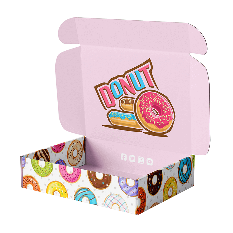 mailer box to pack 4 donuts