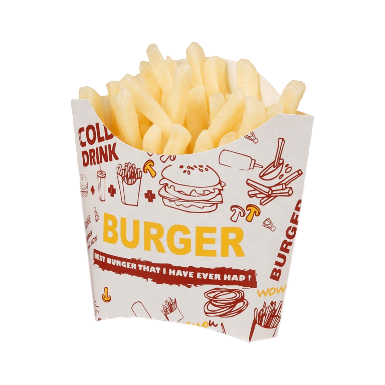 high quality french fries packaging box with custom printing