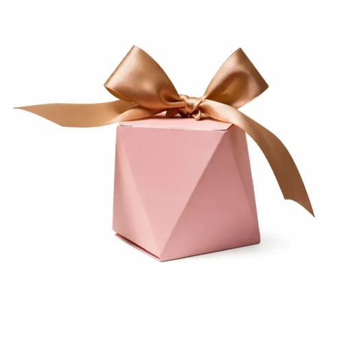Custom Chocolate Boxes 5 pink chocolate gift box with ribbon