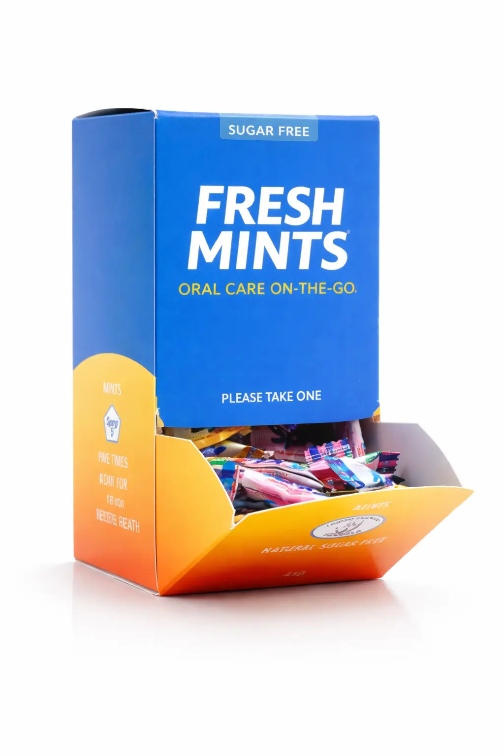 Dispenser Packaging Boxes 2 blue and yellow print on candy dispenser box