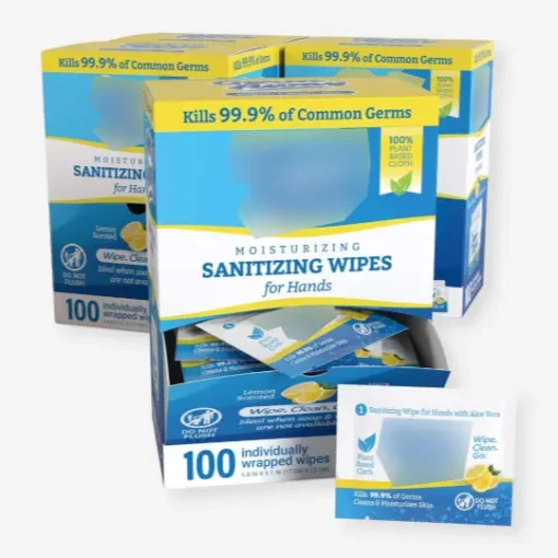 Dispenser Packaging Boxes 7 Dispenser box packaging with multiple sachet boxes for hand sanitizing wipes; great for retail and bulk presentation.