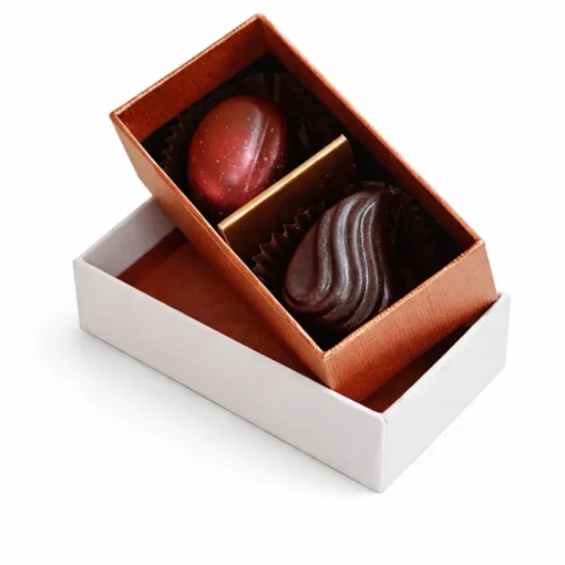 custom chocolate boxes for packing two chocolates
