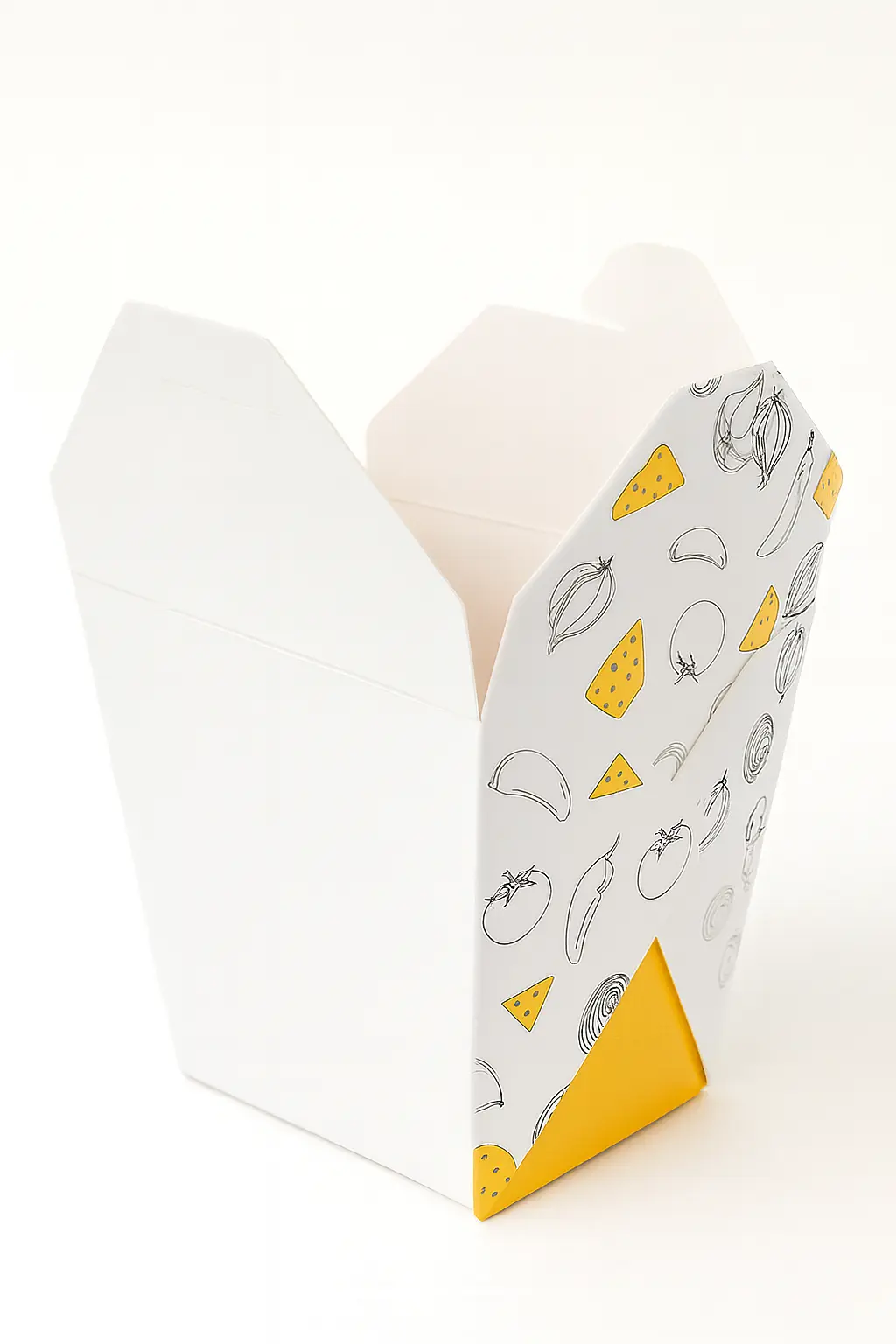 Chinese Take Out Boxes 4 mustard print on Chinese takeout box