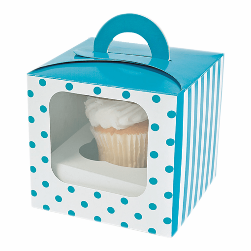 Cupcake Boxes packaging with cutout window and insert