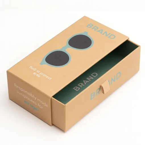 Sunglasses Packaging Boxes 5 sliding box with pull tab in rigid material