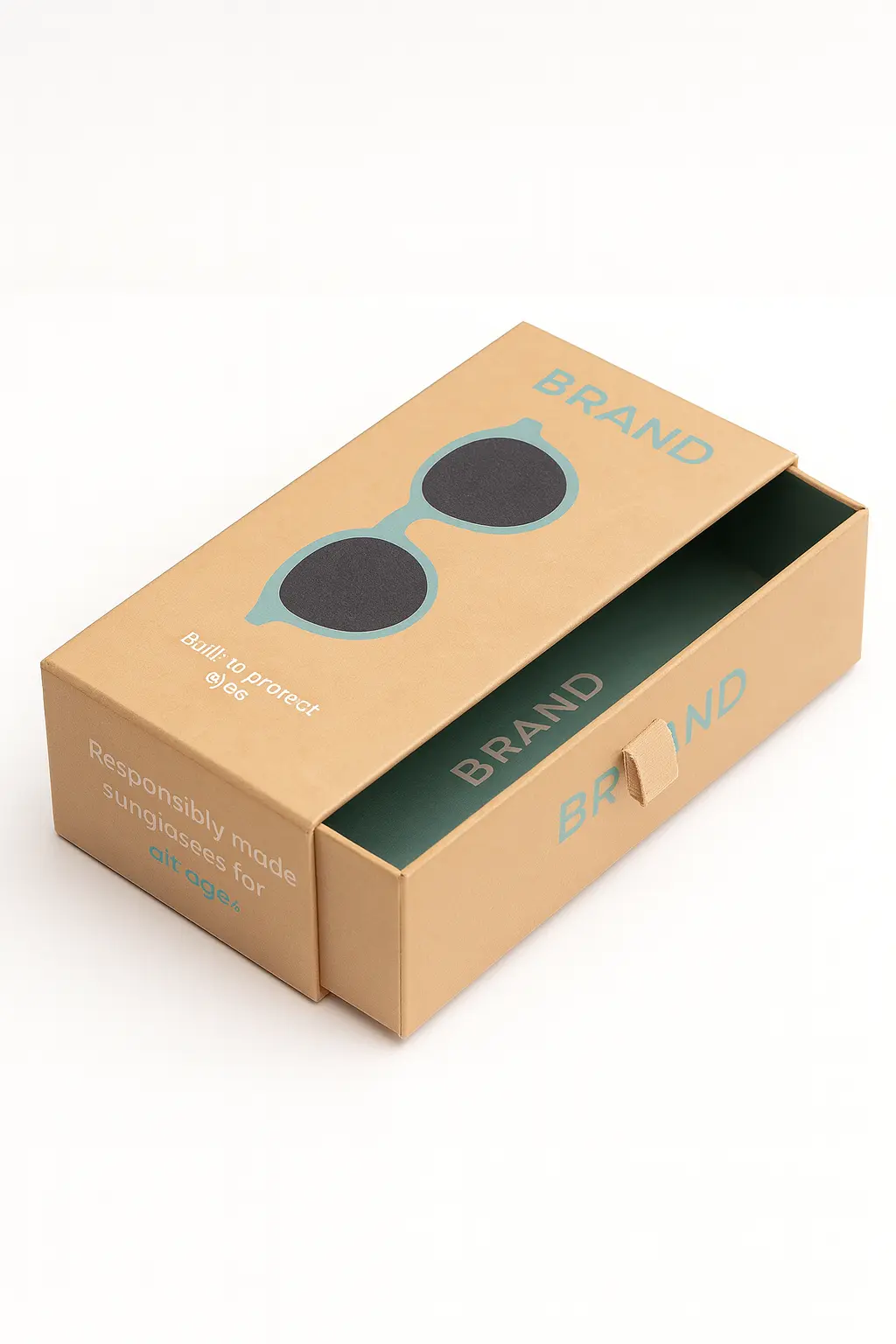 Sunglasses Packaging Boxes 2 sliding box with pull tab in rigid material