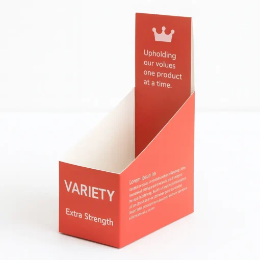 Customizable CBD Display Boxes 5 red stadium cut display box for retail counters