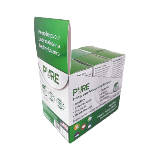 pack of 6 green colored perforated display packaging box