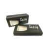 matte black eyelash box with custom die cut window