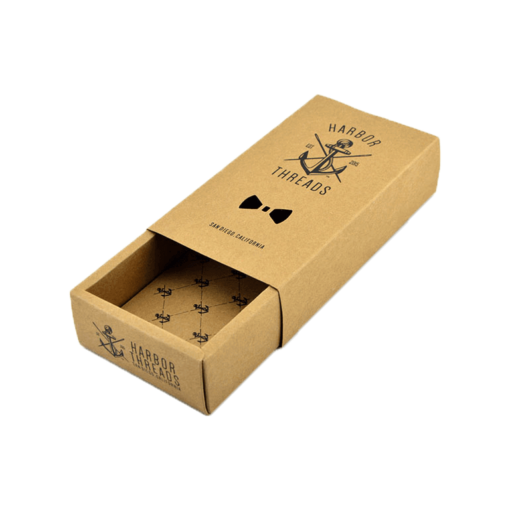 sliding kraft paperboard box for tie packaging