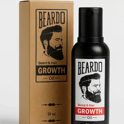 Custom Beard Oil Packaging Boxes – Made for Your Brand 7 beard oil packaging in kraft material with black text and logo printed