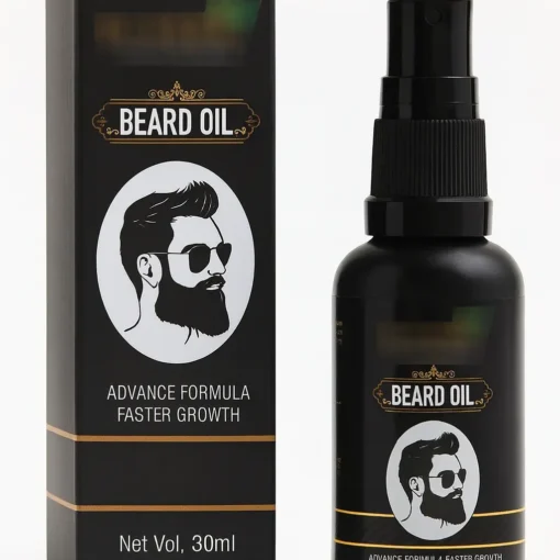 Custom Beard Oil Packaging Boxes – Made for Your Brand 5 custom printed black beard oil packaging for beard spray bottle