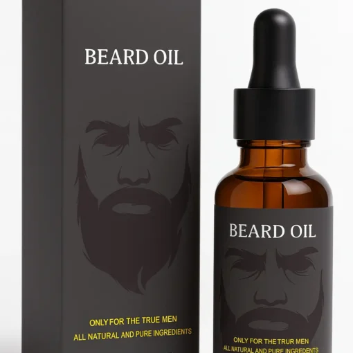 grey beard oil packaging box for 1oz glass dropper bottle