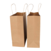 Durable kraft paper bag ideal for retail and takeaway purposes.