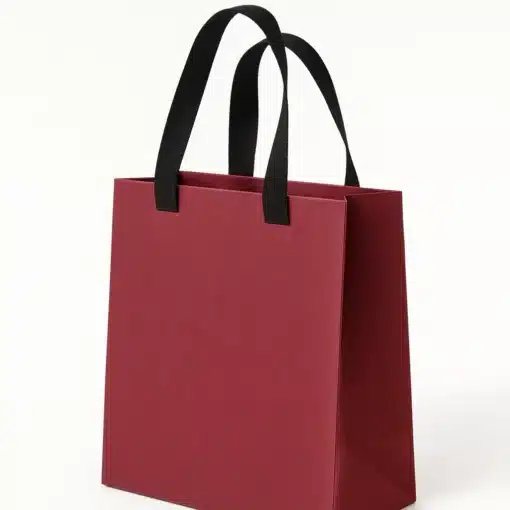 maroon paper bag mockup