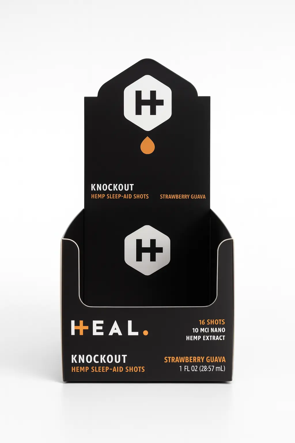 Custom Shelf Ready Packaging 4 black box with orange printed srp display solution