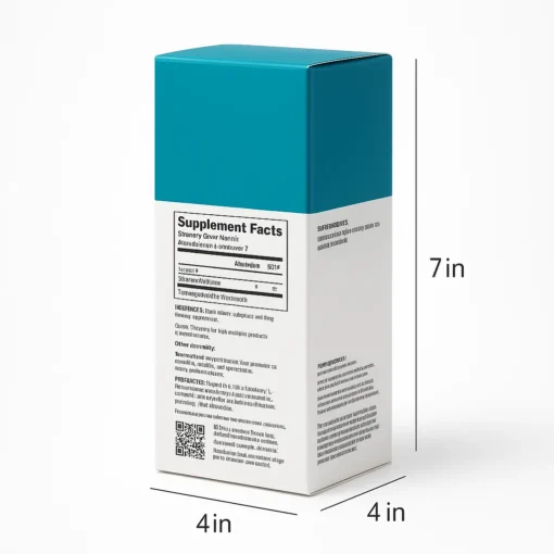 4 x 4 x 7 straight tuck end packaging displays supplement facts