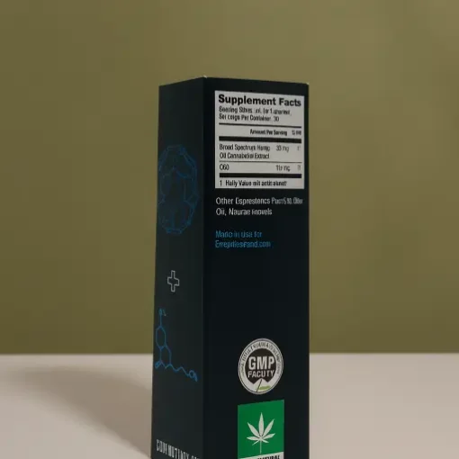 black reverse tuck end box with supplement facts