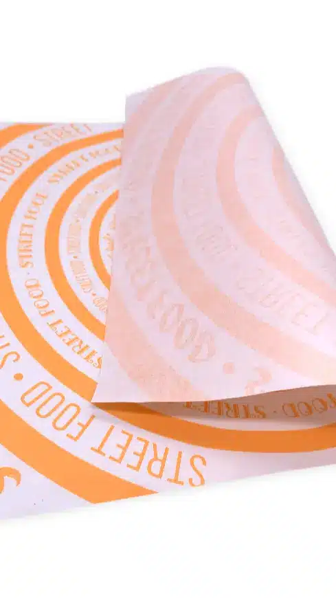 Custom Printed Deli Paper Sheets 4 printed deli paper sheet view from two sides