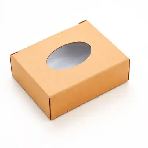 Custom Kraft Soap Boxes 9 non printed kraft material die cut window box with custom shaped window