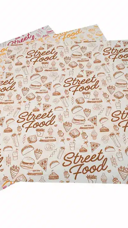 Custom Printed Deli Paper Sheets 3 printed deli paper sheets with brown text