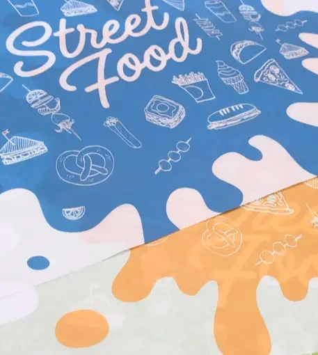 street food splash printed deli paper sheet