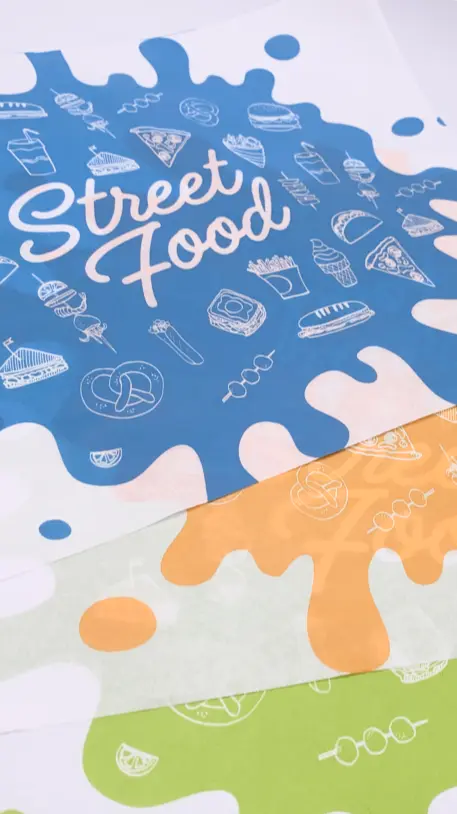 Custom Printed Deli Paper Sheets 2 street food splash printed deli paper sheet